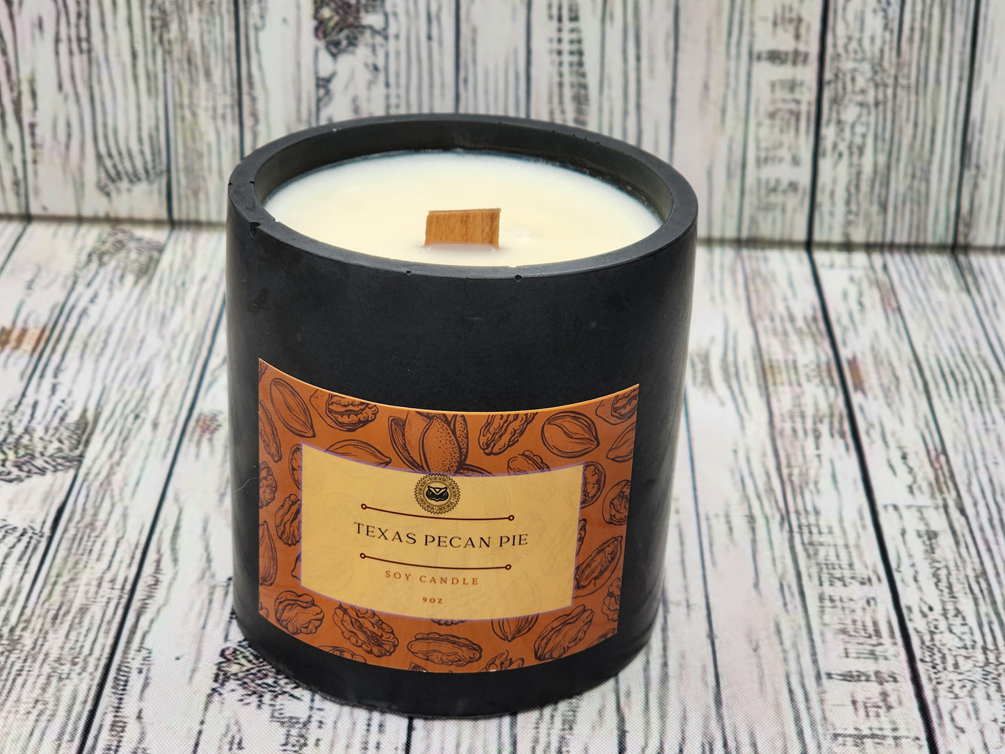 Texas Pecan Pie 9oz Soy Candle In Concrete Jar